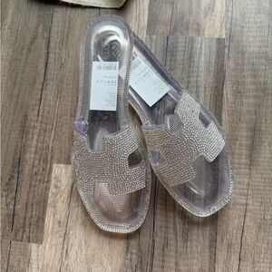 Steve Madden Silver H-Strap Sandals